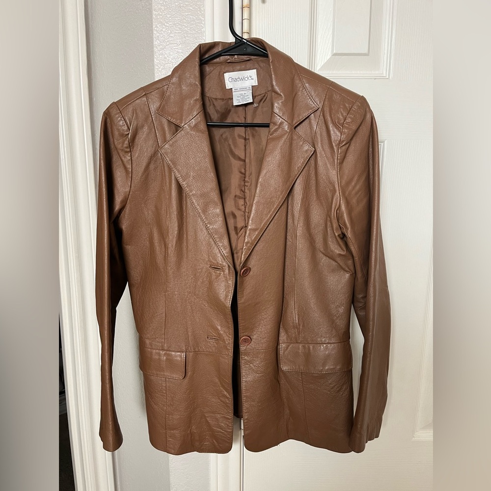 Vintage 100% Leather Blazer